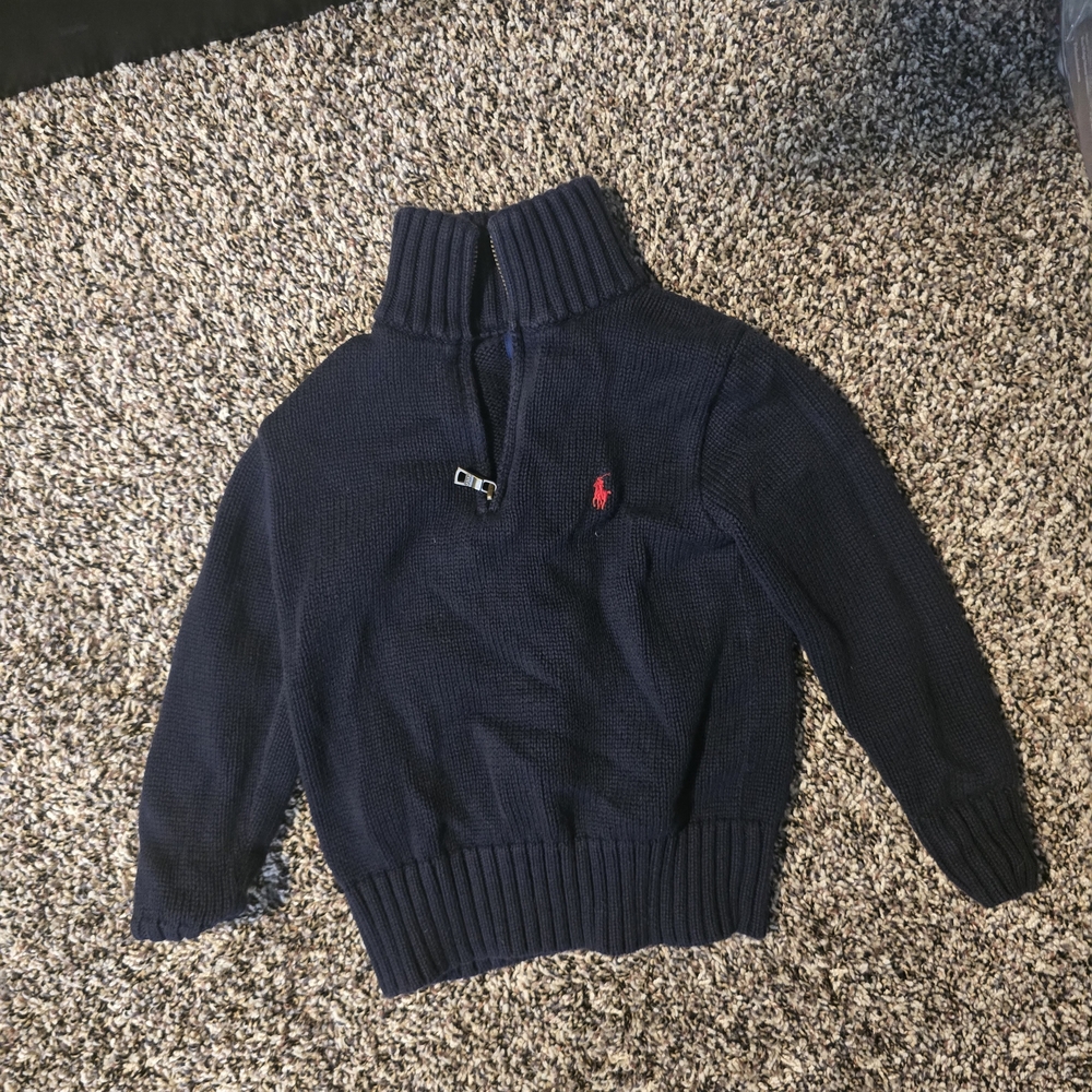 Beverly Hills Polo Club Dark Blue Kids Half-Zip Sweater